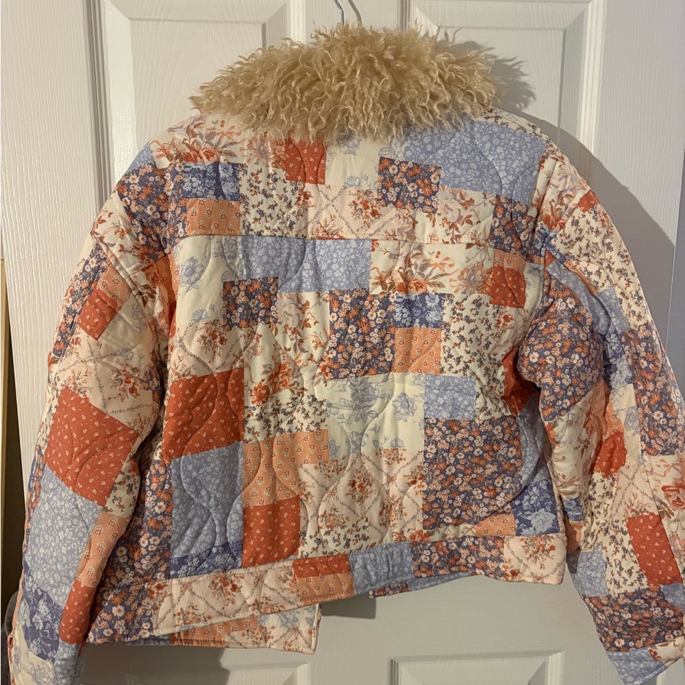 Altar'd State Multicolor Patchwork Teddy Jacket N… - image 5